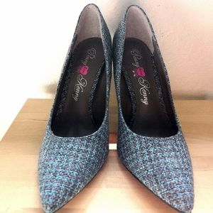 Blue and grey plaid heel by Penny Loves Kenny
